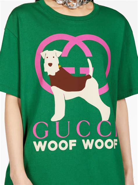 Gucci Woof Woof' Print Cotton T.